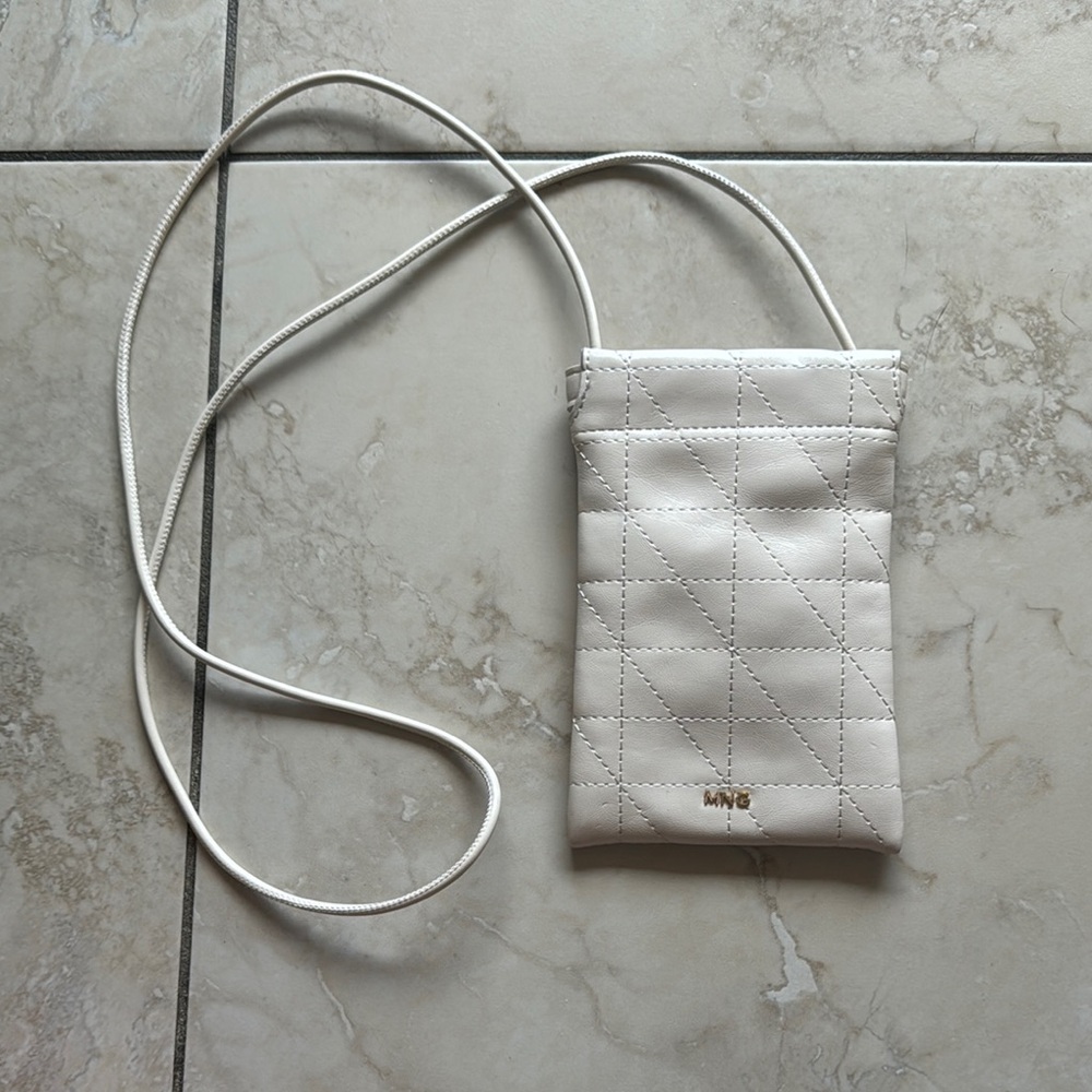 Mango White Quilted Crossbody Bag